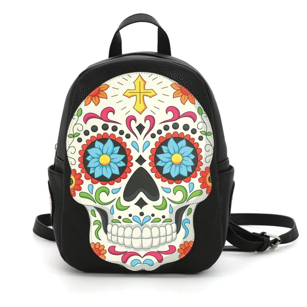 Sugar Skull Head Mini Backpack